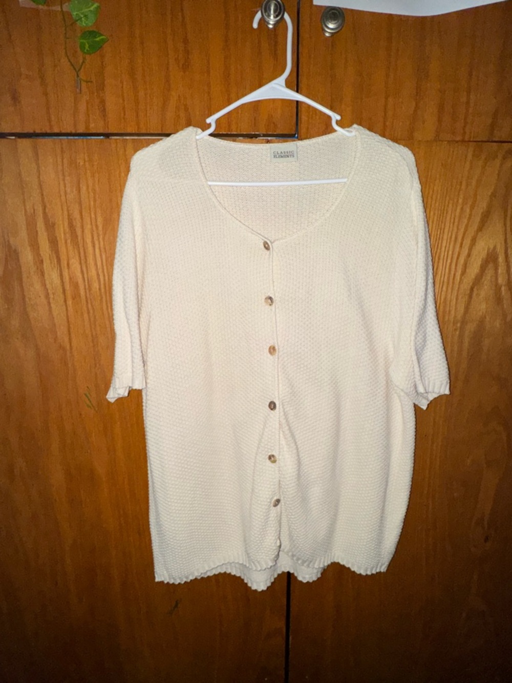 Classic Elements Cream Knit Button Cardigan